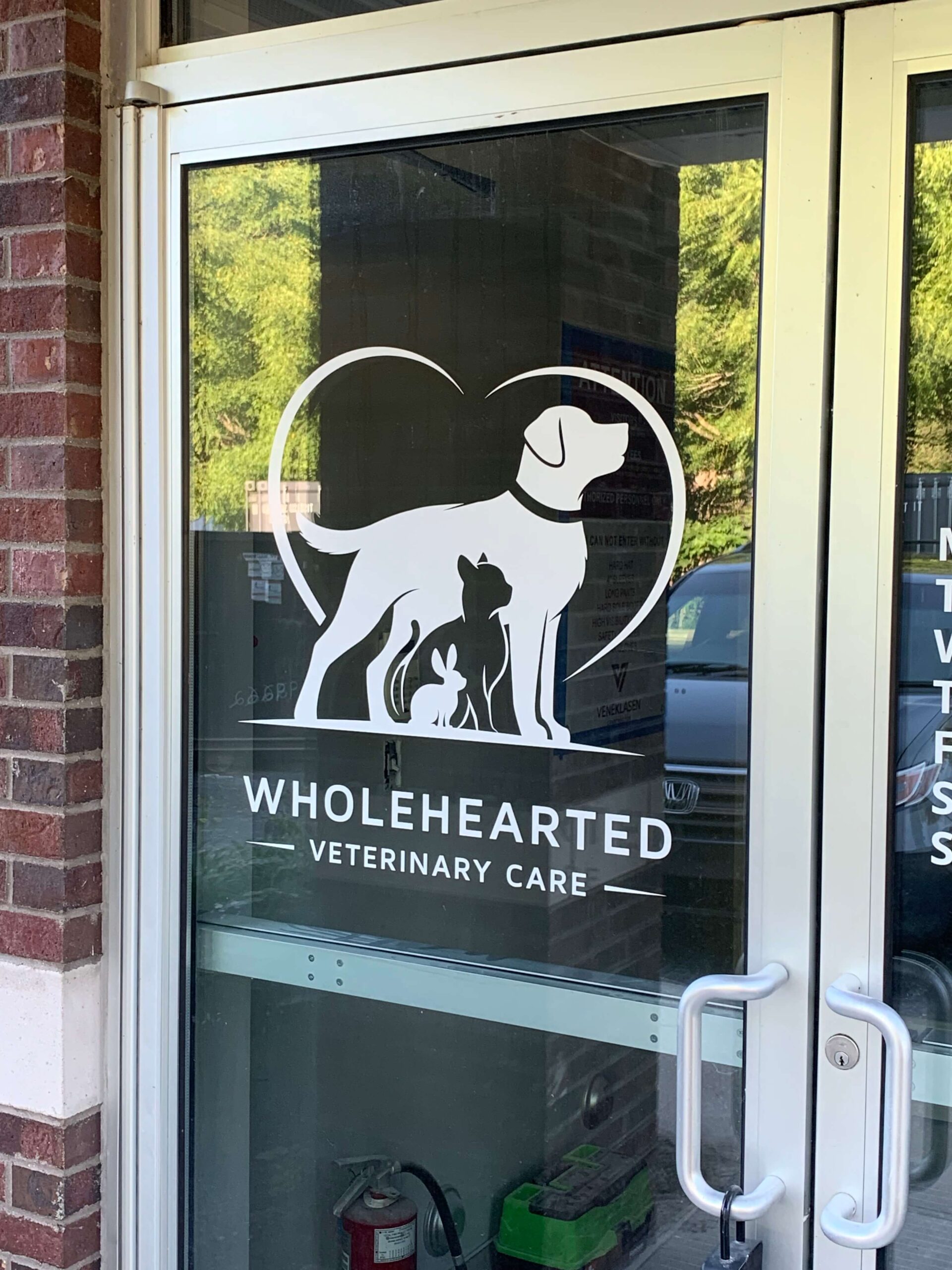 wholehearted veterinary care signage